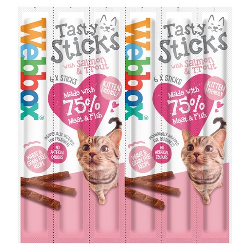 Webbox Tasty Sticks with Salmon & Trout, 6 Sticks