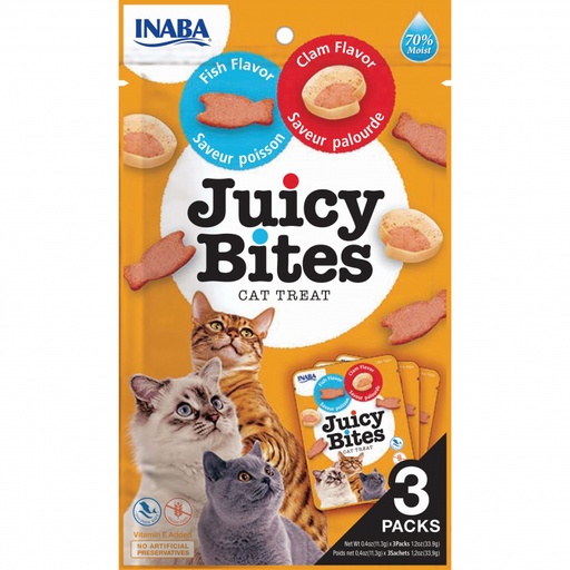 Inaba Juicy Bites Fish & Clams 3x11.3g
