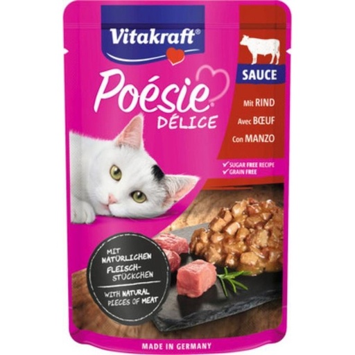 VITAKRAFT Poèsie Deli Sauce with Beef Fillet, 85g