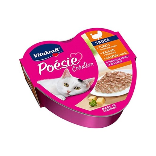 Vitakraft Poesie Création with Turkey in Cheese Sauce, 85g