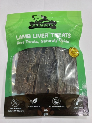 MILAGRO'S LAMB LIVER CHIPS 80G