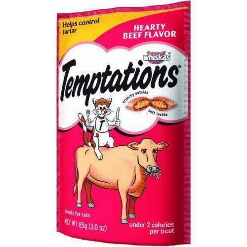 Temptations Hearty Beef Flavor Cat Treats 85g