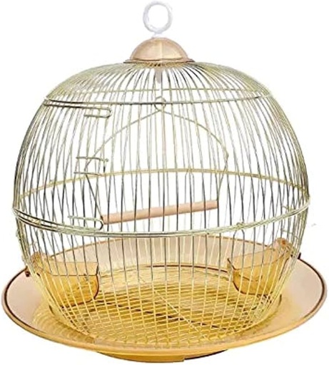 Golden Round Cage with Swing