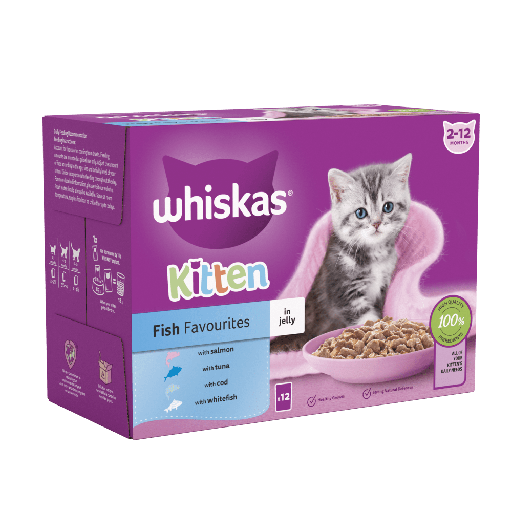 Whiskas Kitten Fish Favourites in Jelly (2-12 Months) (12 x 85g)