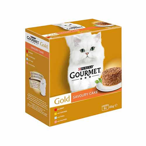 Gourmet Gold Savoury Cake Meat 8 x 85g (680g)