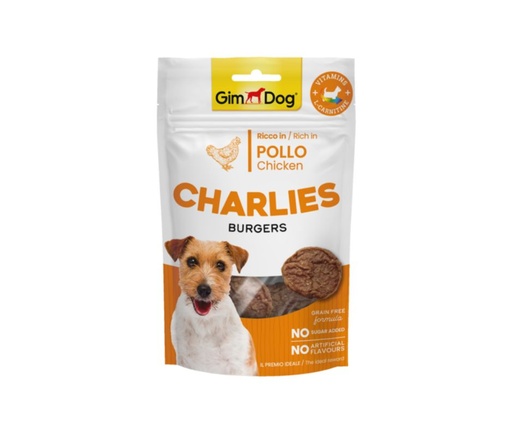 Gimdog Charlies Burgers Chicken Dog Treats 70g