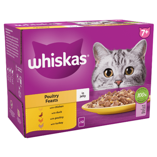 Whiskas Wet Cat Food Poultry Feasts in Gravy (12 x 85g)