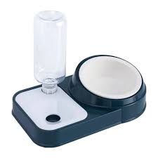 Small Automatic Water Dispenser for Cats with Food Bowl
