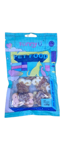 Funny Dog Treat in Biscuit pieces wrapped with chicken 100g