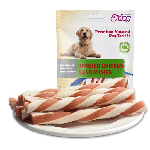 O'dog Snacks With twisted chicken sandwiches 100g