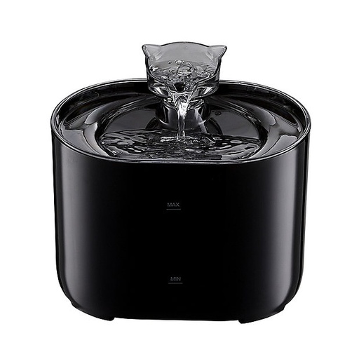 Water fountain with black design for cats