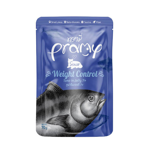 Pramy Weight Control Wet Food for Senior Cats Tuna in Jelly 70g 