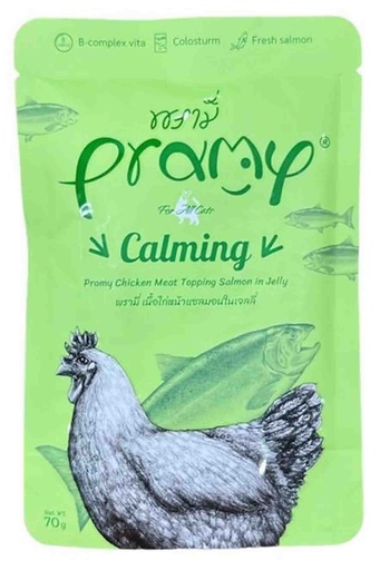 Pramy Wet Food for Adult Cats with Salmon and Chicken in Jelly 70g