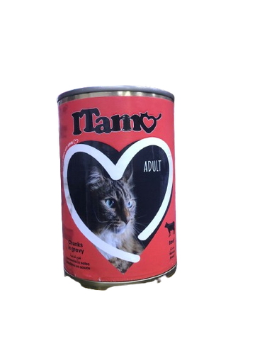 Itamo Canned Cat Food with Gravy and Beef Chunks 400g