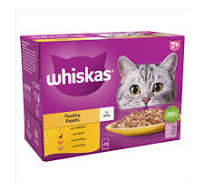 Whiskas 7+ Poultry Feasts Senior Wet Cat Food Pouches in Jelly 
