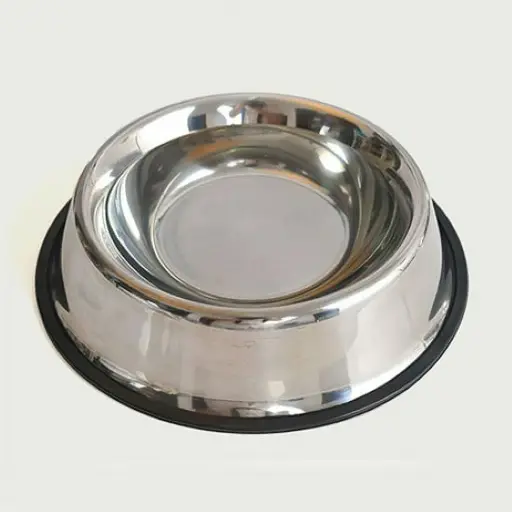 Stainless Steel Dog Bowl with Non-Slip Rubber Base M