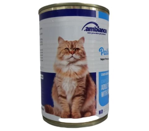 Ambiance Canned Adult Cat Food with Minced Salmon - 415g 
