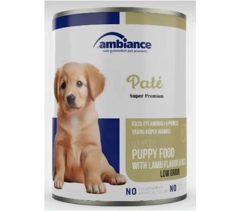 Ambiance Canned Puppy Food with Minced Lamb and Rice - 415g 
