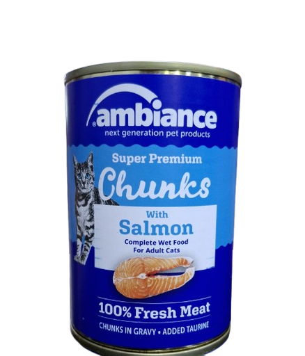 Ambiance Wet Food for Cats with Salmon Chunks in Gravy 