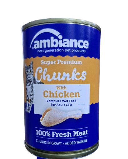 Ambiance Chunks with Chicken in Gravy for adult cat 