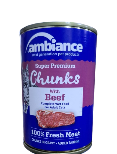 Ambiance Chunks with Beef in Gravy for Adult Cat 