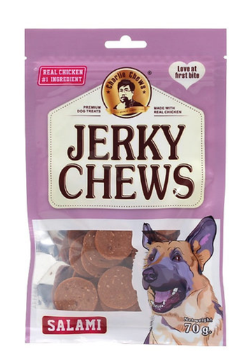 Charlie Jerky treat for dog Chews with Salami 70g 