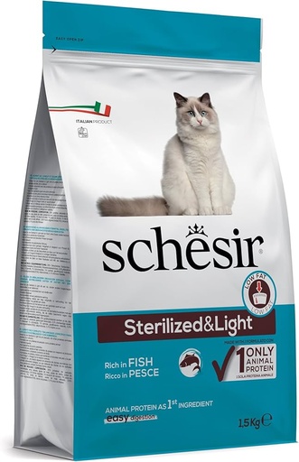Schesir Sterilized & Light Cat Food Rich in Fish - 1.5kg 