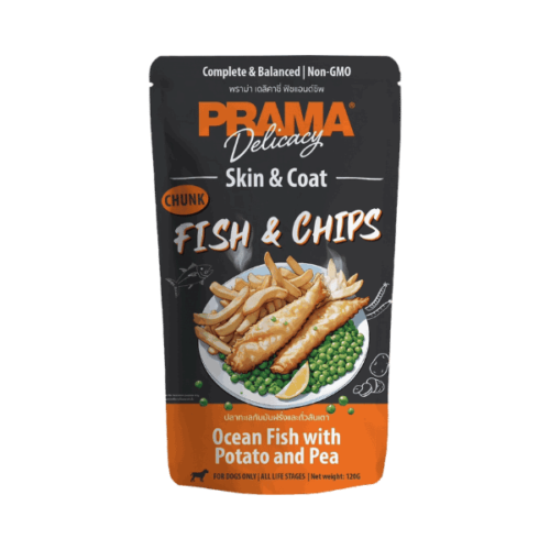 Prama Complete & Balanced Skin & Coat with Fish & Chips Flavor for Dogs - 120g