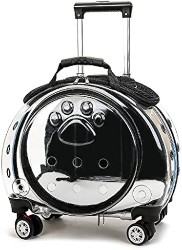 Transparent backpack for cats With wheels