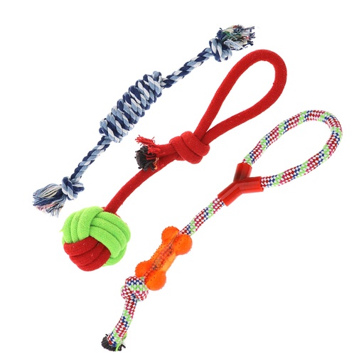 Ball tug toy for dogs with handle 