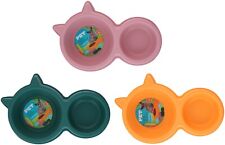 Double Plastic Cat Bowl - Medium 0.3L 