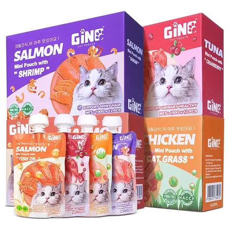 Gino Cat Treats with Salmon and Shrimp Lick