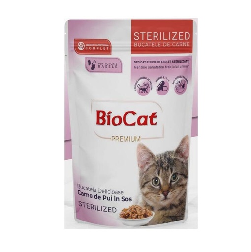 Bio Cat Sterilised Wet Food with Chicken in Sauce 85g