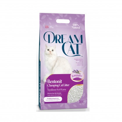 Dream Cat Bentonite Natural White Cat Litter Lavender Scent 10L