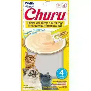 Churu Chicken with Cheese & Beef Cat Treats - 4 × 14g