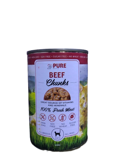 Pure Pet Beef Chunks in Gravy 400g