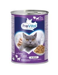 PreVital canned cat food with salmon and trout in jelly 400g