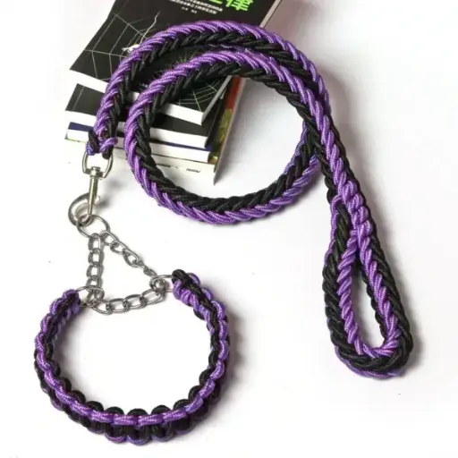 Large braided linin dog leash 