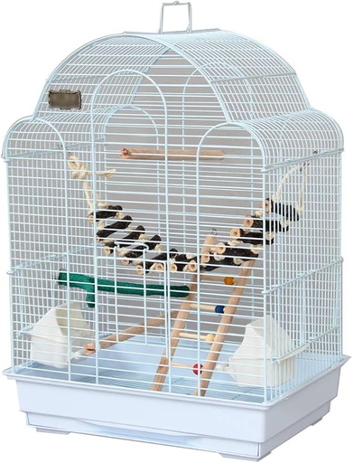 Luxury Steel Bird Cage with Cleaning Tray and Top Cover  