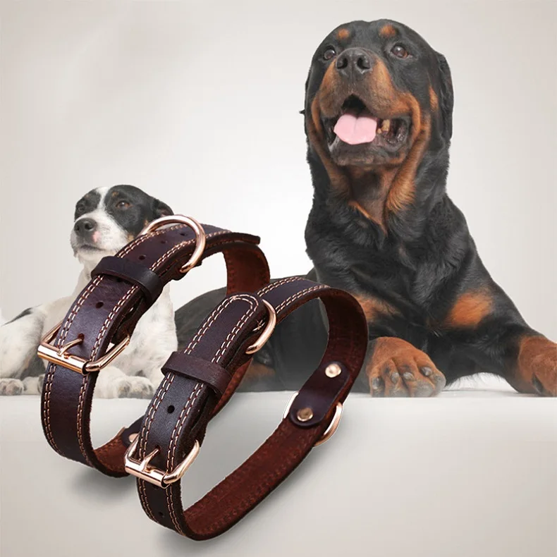 Heavy-Duty Leather Dog Collar for Large Dogs – 50 cm