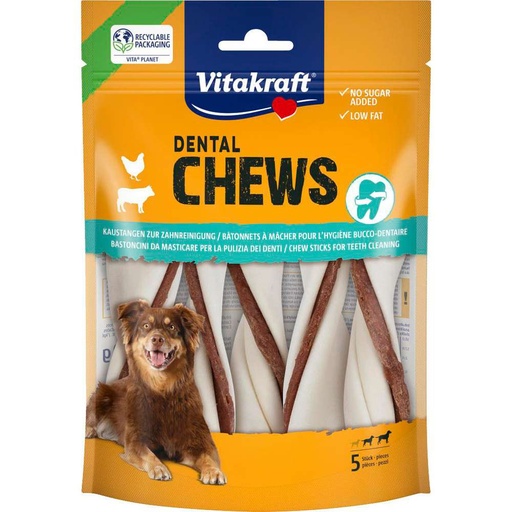 Vitakraft Dental Chews – Chicken Chew Sticks for Dogs 150g