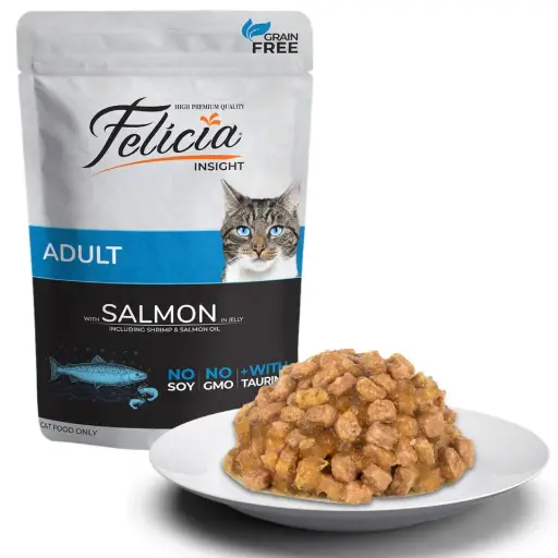 Felicia Wet Food for Adult Cats – Salmon in Jelly 85g