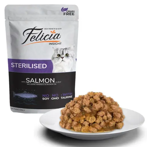 Felicia Grain-Free Wet Food for Sterilised Cats – Salmon 85g