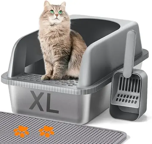 Premium XL Stainless Steel Cat Litter Box 