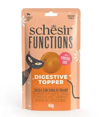 Schesir Digestive Topper – Pumpkin with Wheat Grass Puree 40g