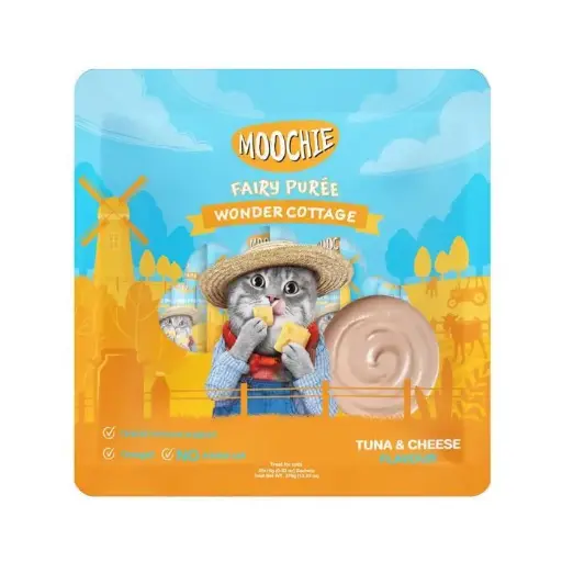 Moochie Fairy Puree Cat Treat with Tuna and cheese Flavor- 25×15 g  