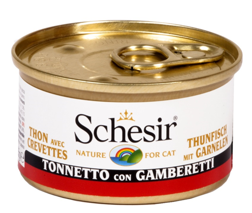 SCHESIR Complete Nutrition Tuna with Shrimps in Jelly Cat Can | Size: 85g