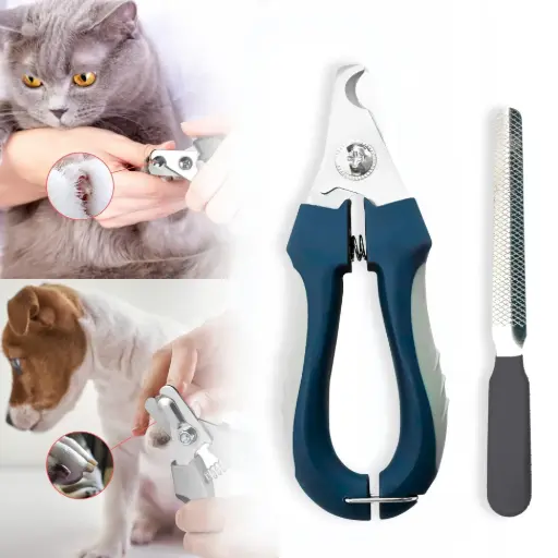 Lockable Pet Nail Clipper with File – Safe Grooming Tool