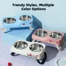 Foldable Double Stainless Steel Pet Bowl