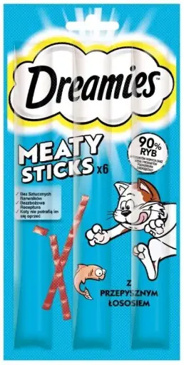 DREAMIES™ Meaty Sticks Adult Cat Treats with Salmon (6 sticks)